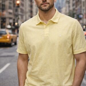 John Varvatos Yellow Polo Shirt Size Large